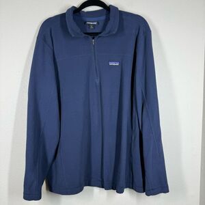 Patagonia Men’s Lightweight Micro Fleece 1/4 Zip Pullover Navy Blue Size XL